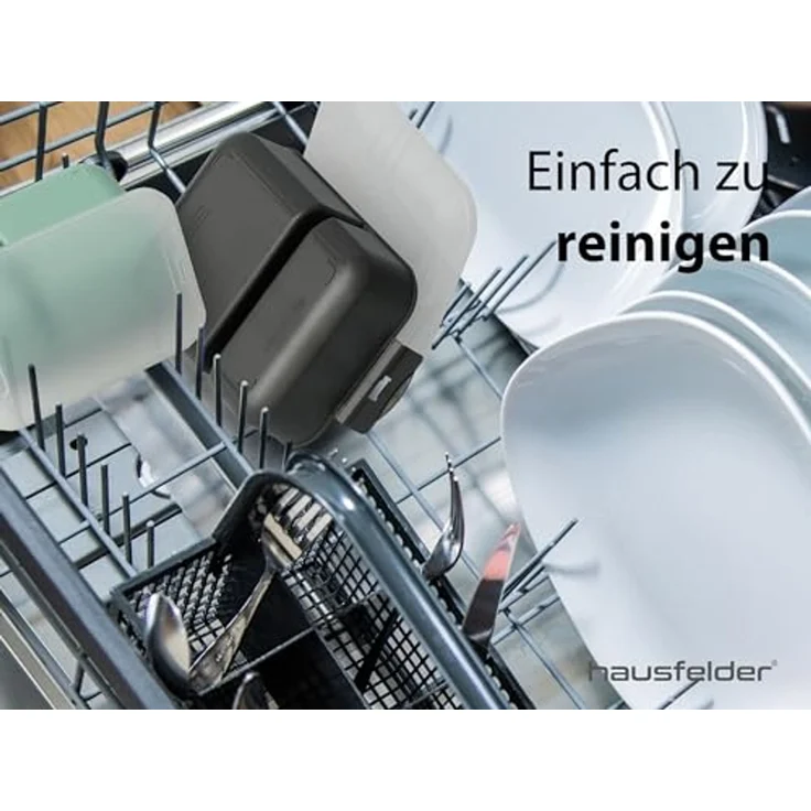 Hausfelder Lunchbox Brotdose 2er Set mit Unterteilung, 1x groß, 1 x klein, Grün, Kunststoff, (2er Set, 2-tlg), spülmaschinengeeignet, langlebig, bruchfest, BPA-frei – Bild 6