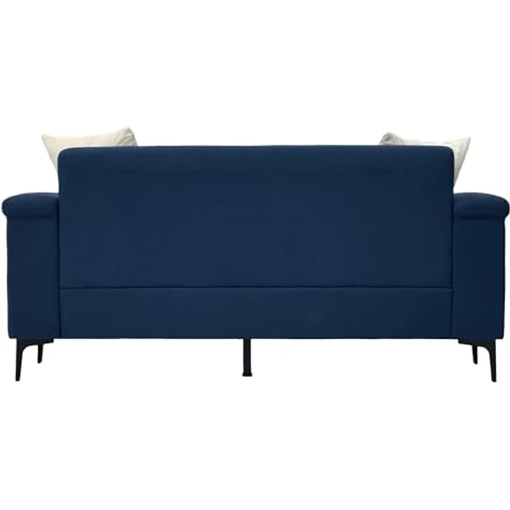 Ball & Cast 2 Sitzer Sofa mit Metallbeinen, Jugendsofa mit Klassischer Nietenverzierung, Elegant Skandinavischer Stil für Wohnzimmer, 172 x 81.5 x 73.5 cm (BxHxT), Blau – Bild 6