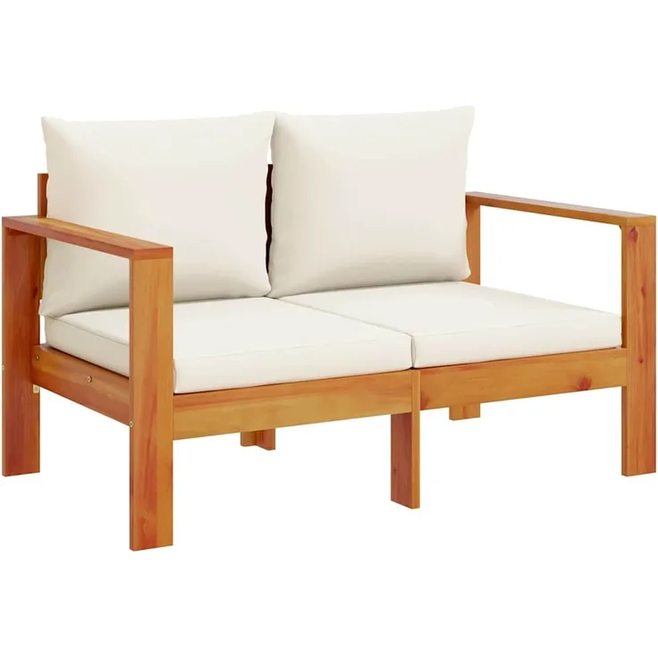 vidaXL Gartensofa mit Kissen 2-Sitzer Massivholz Akazie 367623