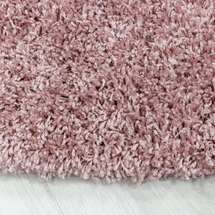 Carpetsale24 Shaggy Hochflor Teppich Wohnzimmer 200x300 (200x290 cm) Rosa - Modern Flauschiger Teppich Extra Weich, Pflegeleicht und Einfarbig - Teppich für Schlafzimmer, Esszimmer und Küche – Bild 6