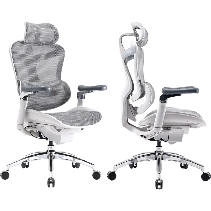 SIHOO Doro C300 Pro Ergonomischer Bürostuhl mit ultraweichen 6D-Armlehnen, dynamischer Lendenwirbelstütze, Sitztiefenverstellung und verstellbarer Rückenlehne, Schreibtischstuhl für Home Office (Weiß)