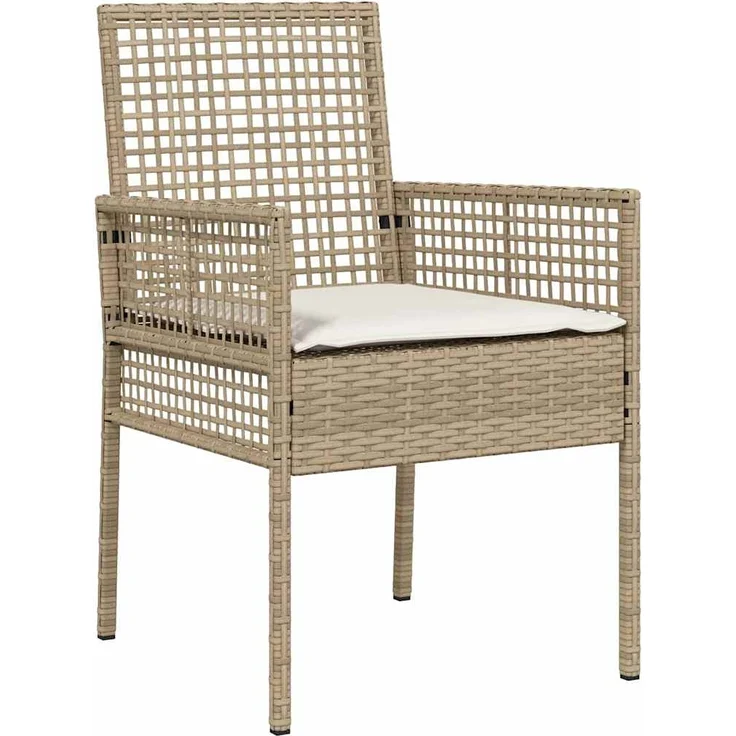 vidaXL Gartenstuhl mit Kissen 2 pcs Beige 55 x 53 x 85 cm Poly-Rattan 42003449 – Bild 3