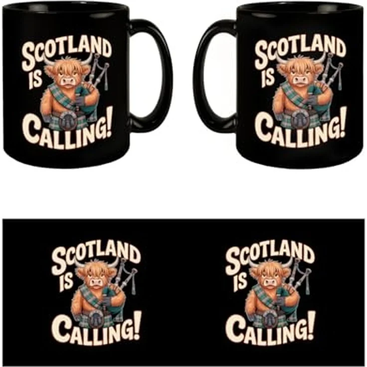 speecheese Tasse Scotland is calling! Tasse mit Highland-Kuh-Motiv – Bild 4