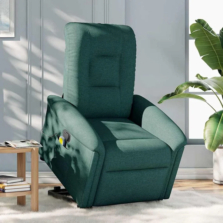 vidaXL Massagesessel mit Aufstehhilfe Dunkelgrün Stoff 3303270 – Bild 2