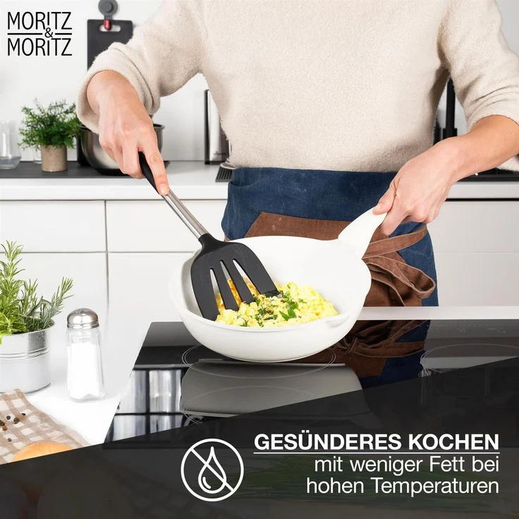 Moritz & Moritz Multipfanne mit Deckel, Aluminium Creme, Ø 26 cm – Bild 6