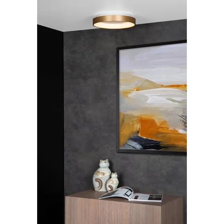 LUCIDE VIDAL Deckenleuchte, Ø 28 cm, dimmbar mit LED (1x21W, 2700K), mattes Gold/Messing – Bild 5