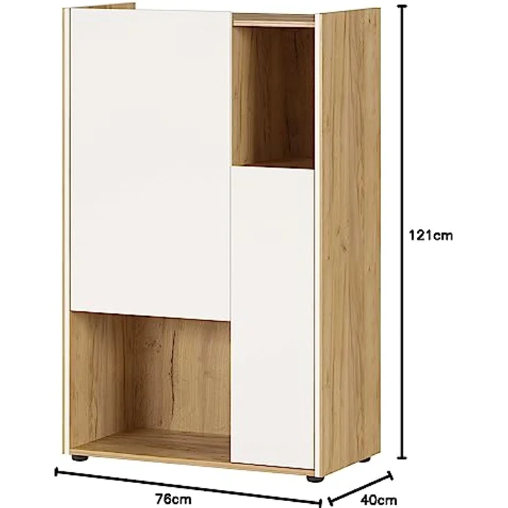 Germania Aktenschrank 4158-242 GW-Indianapolis, in Navarra-Eiche-Nachbildung/Weiß, ideal für Home Office, 76 x 121 x 40 cm (BxHxT), 76x121x40 – Bild 7