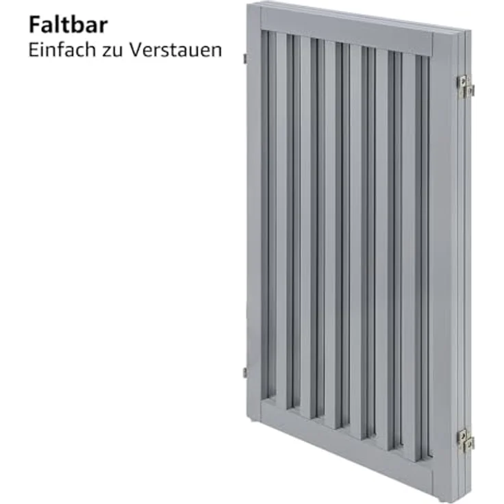 unipaws Absperrgitter, freistehendes Schutzgitter mit Füßen, Treppenschutzgitter ohne Bohren, Holz-Hundetore Türgitter Hunde Hundegitter Schutzgitter treppe, Grau (3 Elemente, 91 cm hoch) – Bild 7