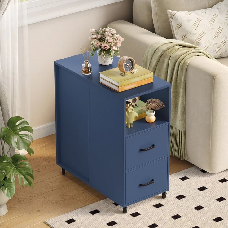 HOMECHO Rollwagen Rollcontainer mit Schubladen auf Rollen, 60x30x65 cm, Rollcontainer mit Schubladen auf Rollen – Bild 3