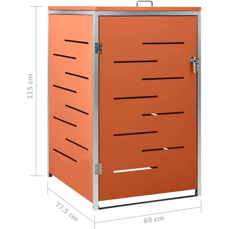 vidaXL Mülltonnenbox für 1 Tonne 69x77,5x112,5 cm Edelstahl 149562 – Bild 3