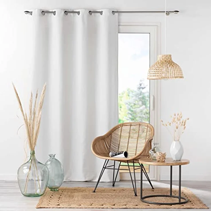 Mikrofaser Vorhang 140x260 Gardine Schal Ösen Vorhänge transparent Wohnzimmer – Bild 5