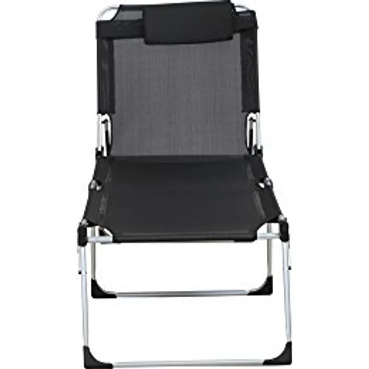Siena Garden Sole Sonnenliege Aluminium silber mit Textilbezug schwarz 357891 Klappliege – Bild 4
