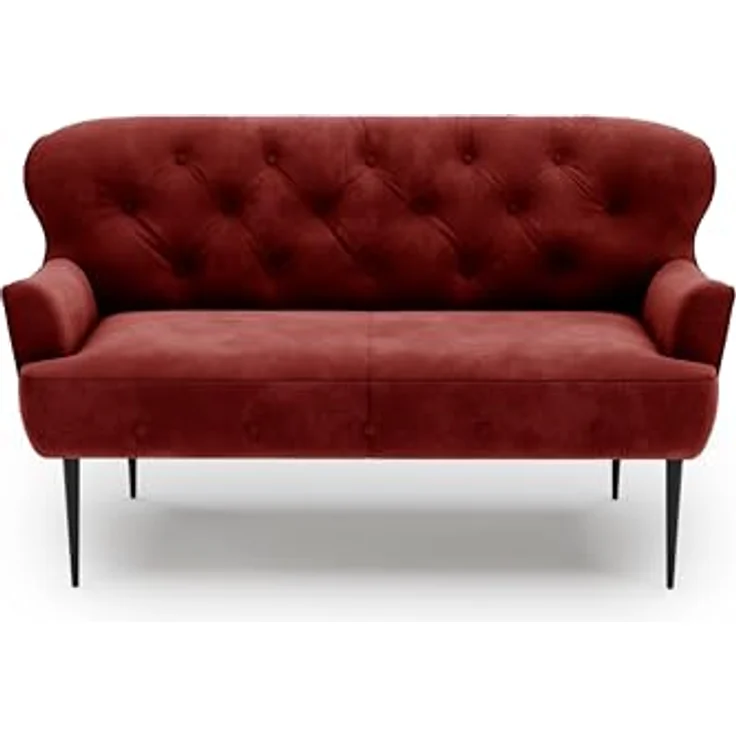 CAVADORE 2-Sitzer Küchensofa Amba, Trendige Sitzbank für Küche oder Esszimmer / 153 x 97 x 87 / Hochwertiges Mikrofaser: Rot – Bild 7