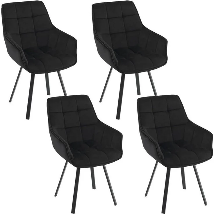 EUGAD Esszimmerstuhl (4 St), drehbar, bequem modern, mit Metallbeinen – Bild 4