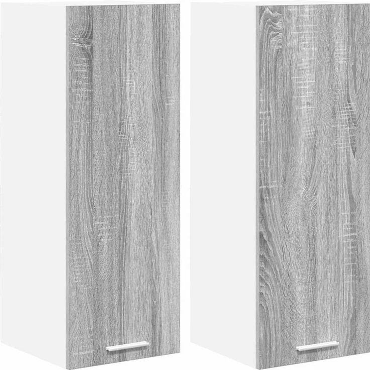 vidaXL Hängeschrank 2 stk. Grau Sonoma und Weiß 30 x 31 x 80 cm 884253 – Bild 2