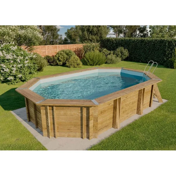 Gre Pools Gartenpool Baros Pool aus Holz in Braun