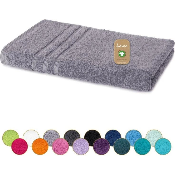 Lavea Badetuch Bali Duschtuch 100x150 cm, Weiches Bio-Baumwollfrottee (1-St), pflegeleicht, GOTS-zertifiziert, extra saugstark mit 500g/m² – Bild 5