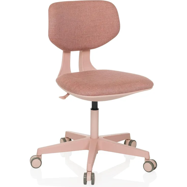hjh OFFICE Kinderdrehstuhl mit höhenverstellbarer Rückenlehne Kid Colore Mitwachsender Schreibtischstuhl für Kinder von 6-12 Jahre, Rosa
