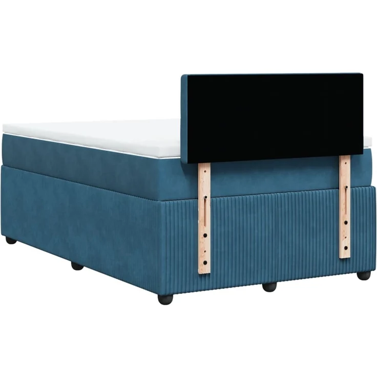 vidaXL Boxspringbett mit Matratze Blau 120x200 cm Samt 3290026 – Bild 8