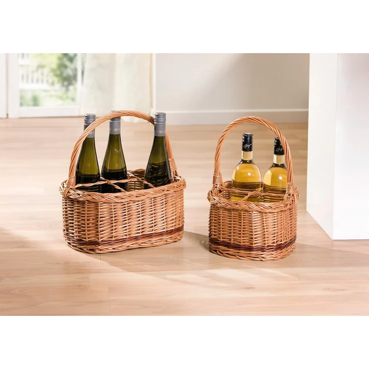 Flaschenkorb "Rustico", für 6 Flaschen Einkaufskorb Picnickorb Aufbewahrungskorb – Bild 5