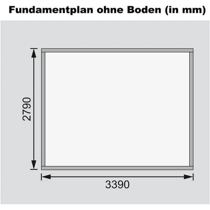 Gartenhaus Bastrup 7 - 357x297 cm, 28 mm Holz naturbelassen, Karibu – Bild 4