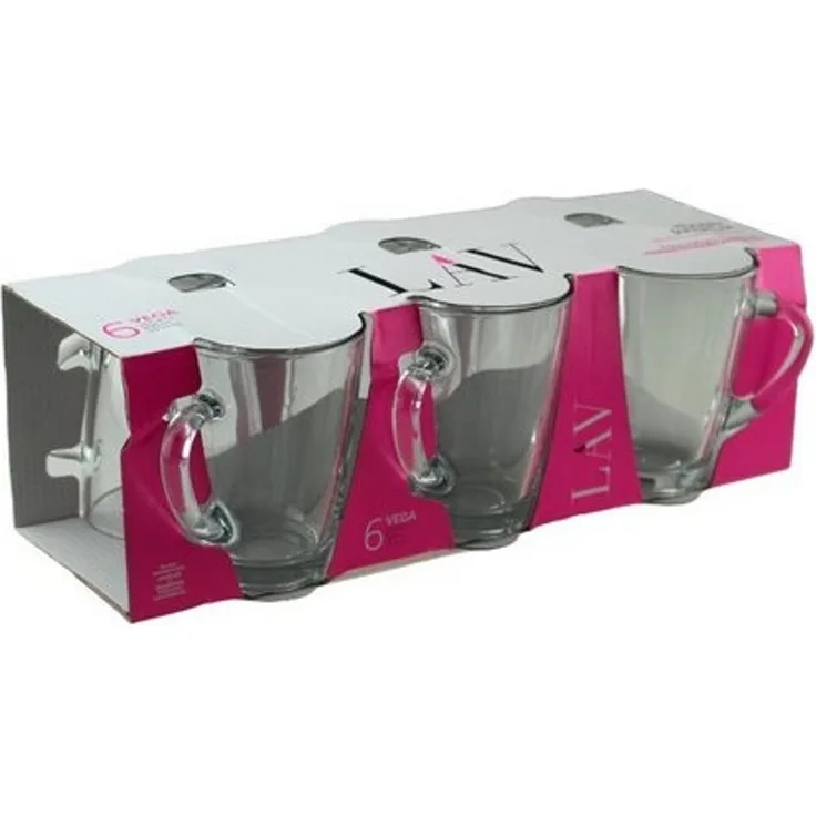 LAV Vega Teegläser mit Henkel 300 ml - 6er Set für stilvollen Teegenuss