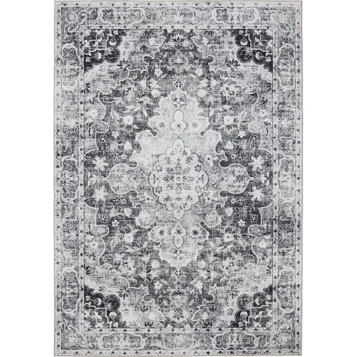 benuta Teppich George, rechteckig, Höhe: 5 mm, Vintage-Look, Kurzflor, Teppich Wohnzimmer, Schlafzimmer, Waschbar – Bild 5