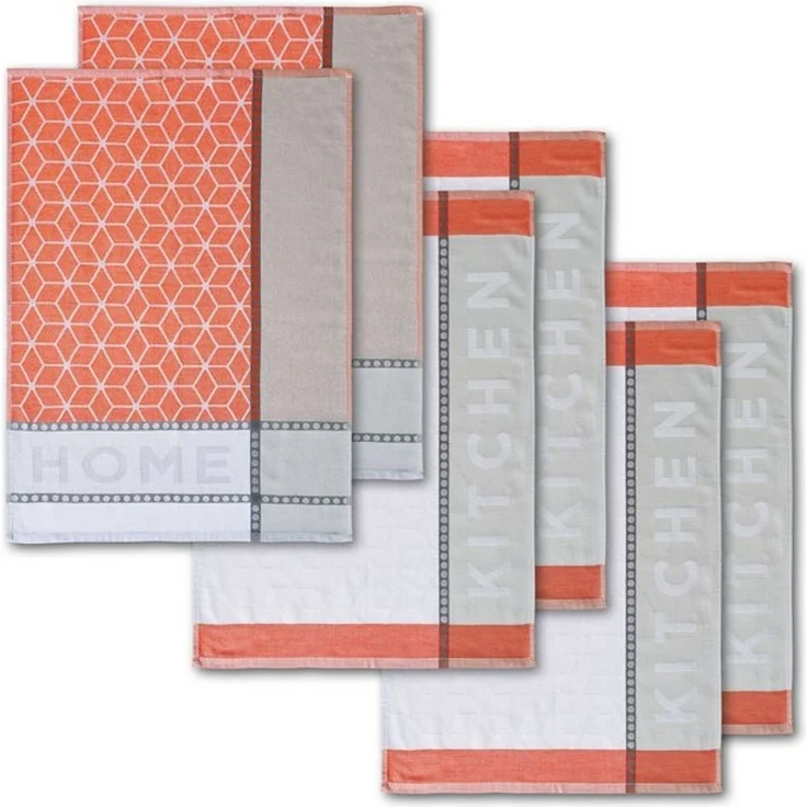Dyckhoff Geschirrtuch HOME / KITCHEN, Maße je Tuch ca. 50x70 cm, (Set, 6-tlg), mit zwei verschiedenen Motiven – Bild 4