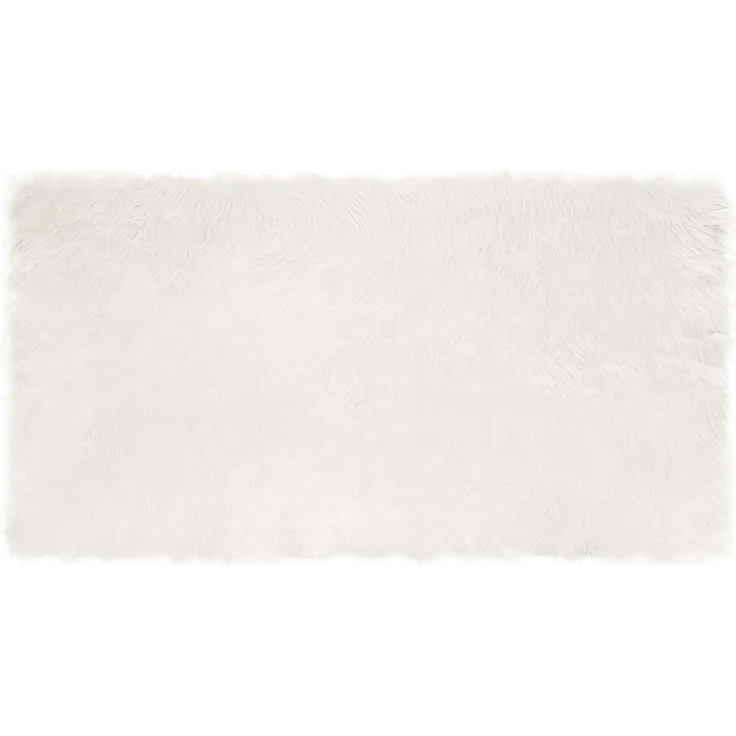 vidaXL Kunstschaffell Teppich Tafalla Weiß 80 x 150 cm Polyester 42021456 – Bild 1