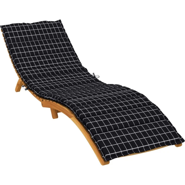 vidaXL Sonnenliegen-Auflage Schwarz Karomuster Oxford-Gewebe 361444 – Bild 3