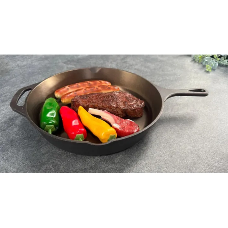 Pott & Flamme Gusseisenpfanne (poliert) 26 cm mit Griff und Auslass für alle Herdarten : Ø 26 cm – Bild 10