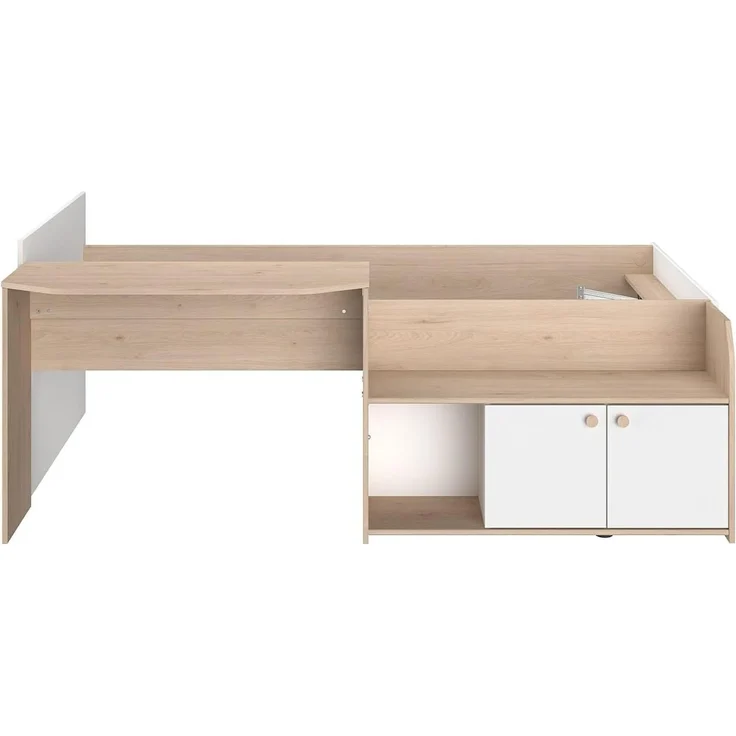 Vente-unique - MIVONA Bett Holz, Platte BeigeWeiß - B 203 cm x H 75,2 cm x L 136 cm – Bild 5