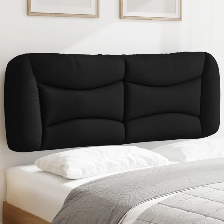 vidaXL Kopfteil-Kissen Schwarz 120 cm Stoff 374563 – Bild 1