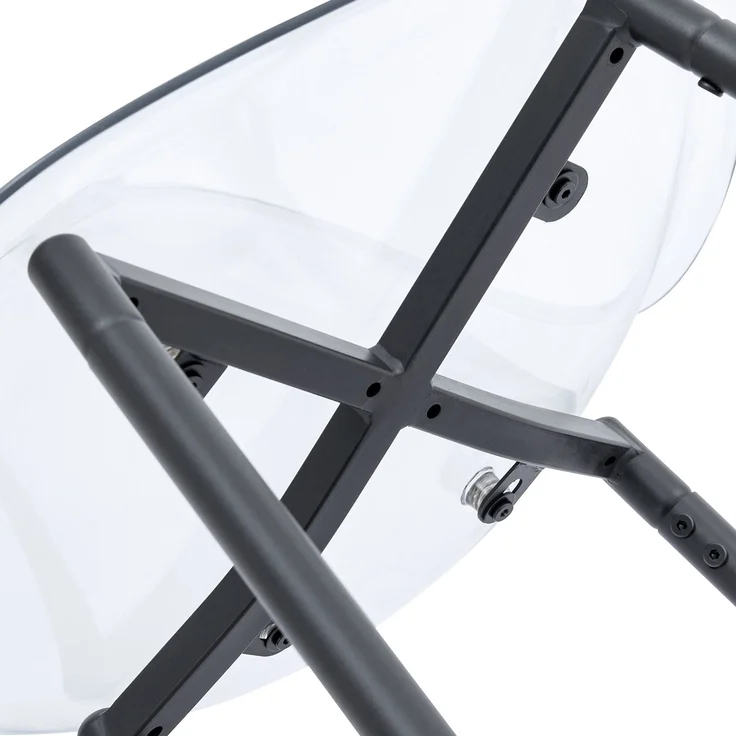 Transparentes Barhocker-Set, 2er Pack, mit Metallgestell in Silber/Gold/Schwarz, Moderne Design-Stühle für Küche, Bar oder Esszimmer (Nur Stühle, ohne Tisch)--Schwarz--102x45x51cm--YOUDENOVA – Bild 3
