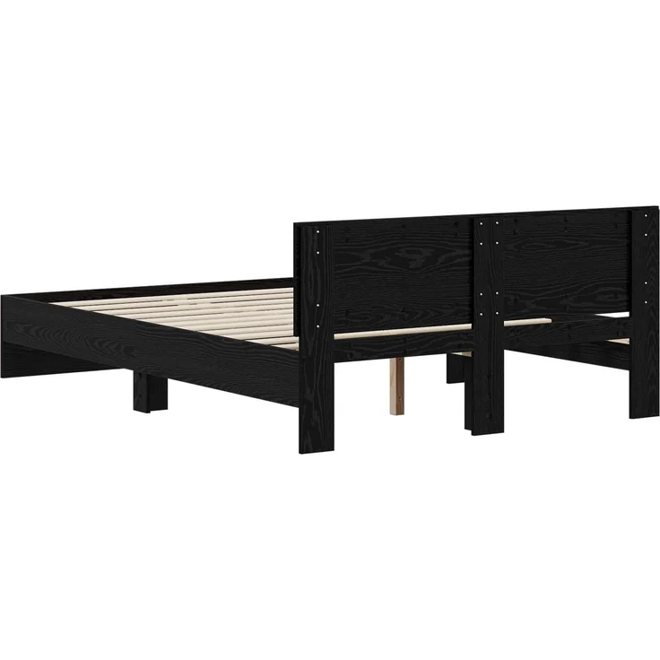 vidaXL Bettgestell mit Kopfteil Schwarz Eichen-Optik 140 x 200 cm 3445776 – Bild 6