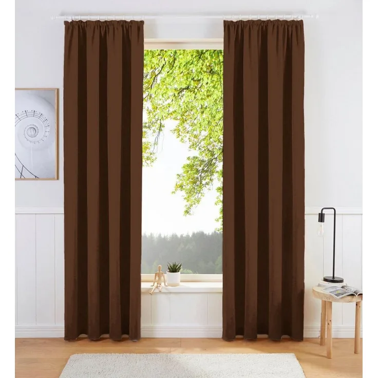 OTTO home Vorhang SOLA, Kräuselband, 1& 2er Pack, blickdicht/verdunkelnd, Topseller! (1 St), Kräuselband, verdunkelnd, Polyester, Breite:130 cm, 1 Schal, einfarbig, Verdunkelung