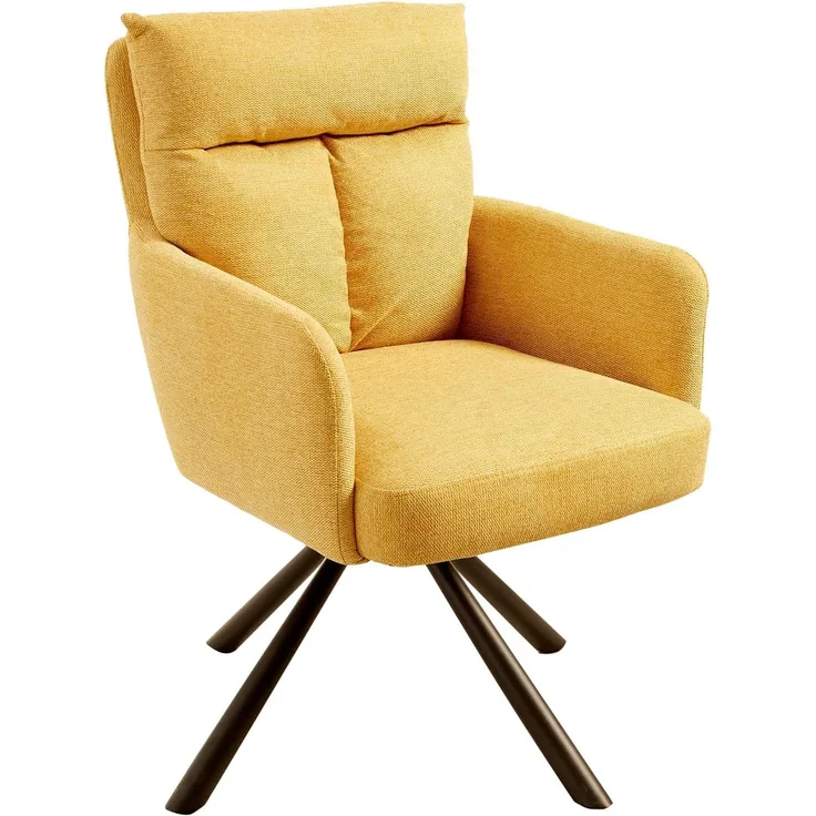 riess-ambiente Polsterstuhl BIG GEORGE senfgelb (Einzelartikel, 1 St), Esszimmer · 360° drehbar · mit Armlehne · Retro