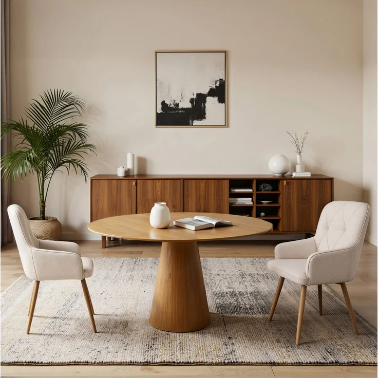 HOMAVO Esszimmerstuhl 4 Stück mit Armlehnen Stoff Ota 57x62x87cm, YZ3 – Bild 2
