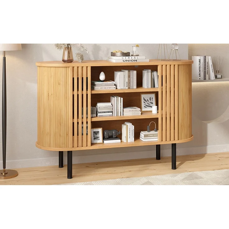 ZUBALIYA Sideboard 120x40x80 cm, aus MDF / Spanplatte, Natur – Bild 20