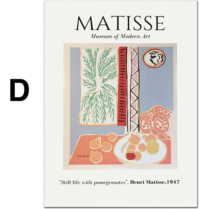 Poster Matisse Gesicht Abstrakt | Bilder Wohnzimmer | Wandbilder Schlafzimmer | Deko Print ohne Rahmen | Bilder Matisse Bunt - D / 13 x 18 cm