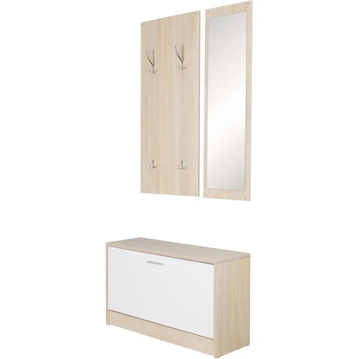 Wandgarderobe in Grau - 80x27x180cm (LxBxH)