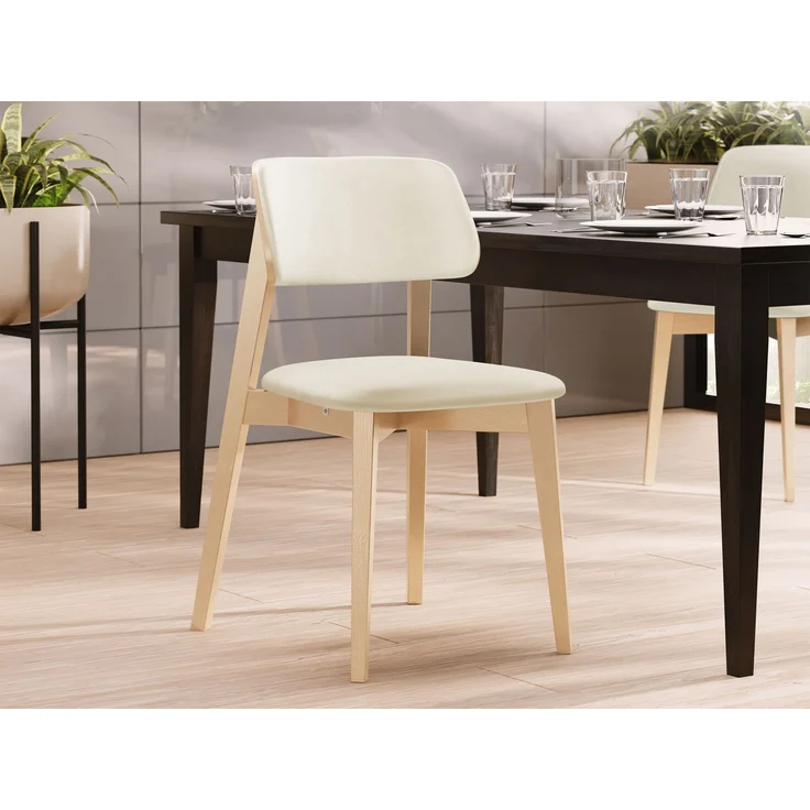 Esszimmerstuhl Taskir C, Stuhl aus Buchenholz für Küche, Restaurant (Buche / Magic Velvet 2250) – Bild 2