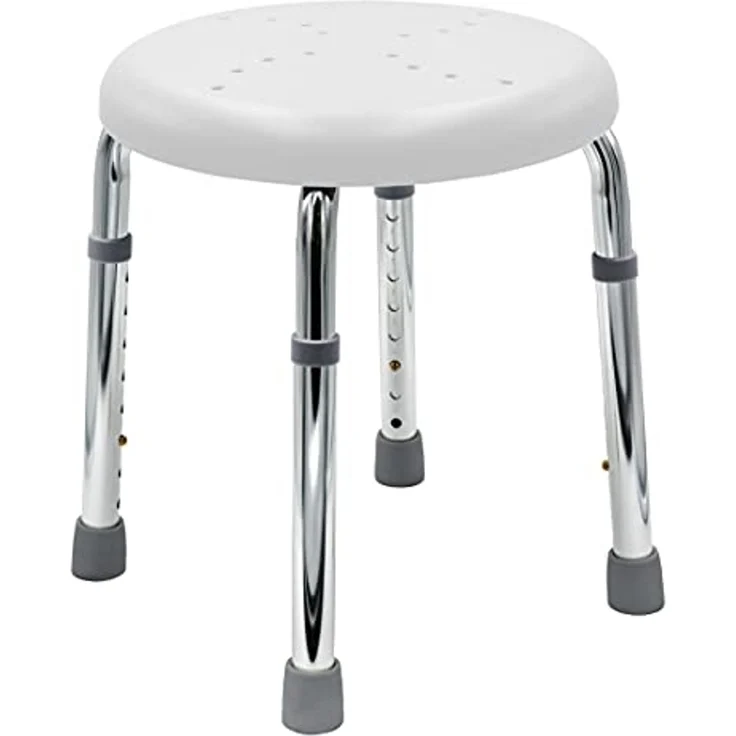 Ridder Bad-Hocker Go, weiß, höhenverstellbar, Aluminium / PE / TPR – Bild 1
