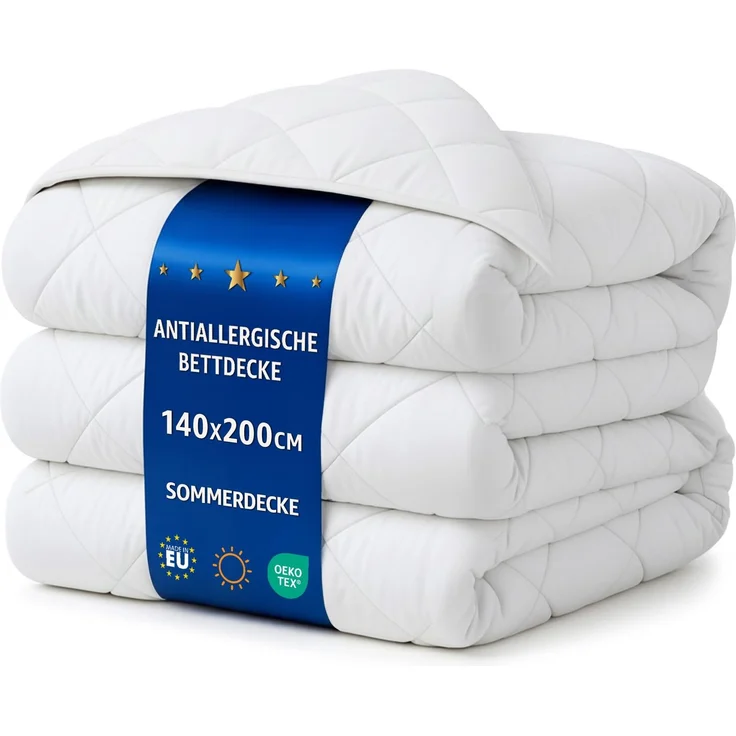 Amazinggirl Bettdecke 140x200 Sommerbettdecke – Weiche leichte atmungsaktive Steppbettdecke für Allergiker, kuschelige Decke mit Füllung, Oeko-Tex Zertifiziert
