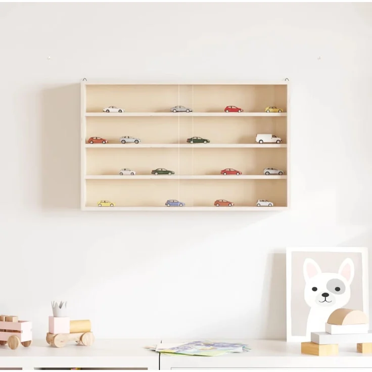 vidaXL Sammlervitrine aus Holz mit Türen 60 x 8,5 x 37 cm 4017386 – Bild 2