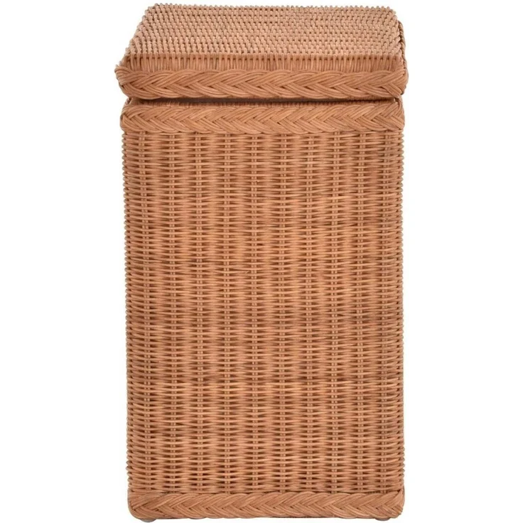 Krines Home Wäschekorb Rattan Wäschebox mit Deckel Wäschetruhe Wäschekorb Wäschesammler, mit Inlett Korb zur Aufbewahrung – Bild 2