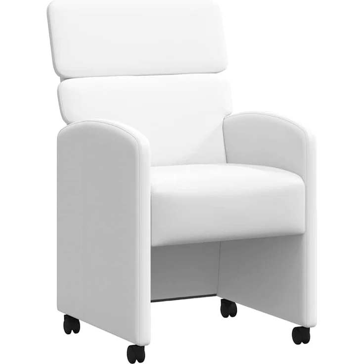 vidaXL Esszimmerstühle mit Rollen 2 pcs Weiß 58 x 65 x 98 cm 42017891 – Bild 1