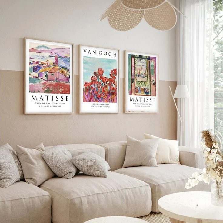 Wallity Leinwandbild Painting: 100% MDF (Thickness: 3 mm), 50 x 35 cm (3 Pieces) E1973, (3 St) – Bild 2