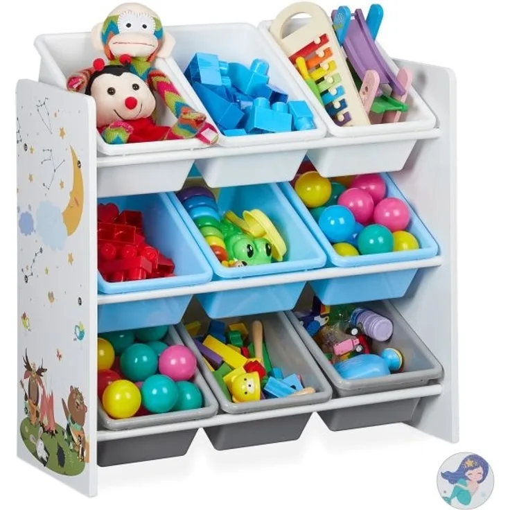 Kinderregal mit 9 Boxen und Motiv