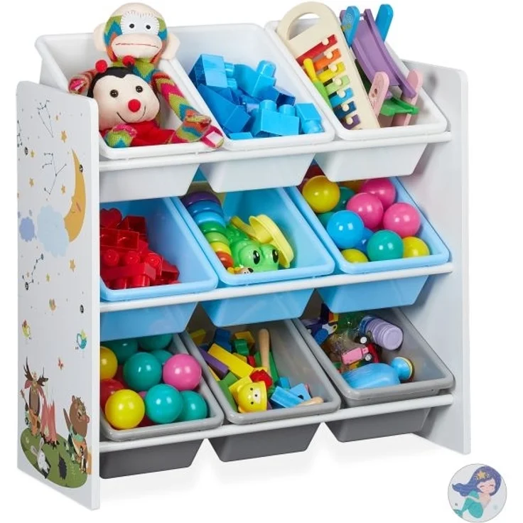 Kinderregal mit 9 Boxen und Motiv – Bild 1